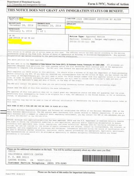 LeyeLaw_I526_Approval_Notice_Feb2016
