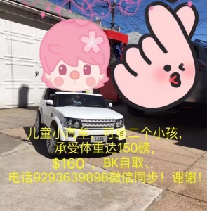 儿童小汽车，可坐两个小孩，$160，BK自取