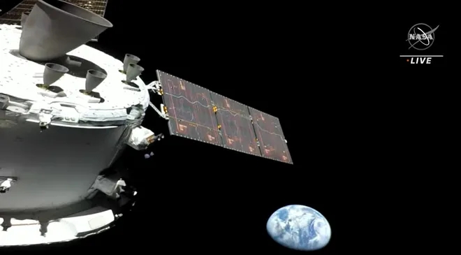 NASA发布本次绕月首张太空拍地球影像 距上次拍摄已过50年