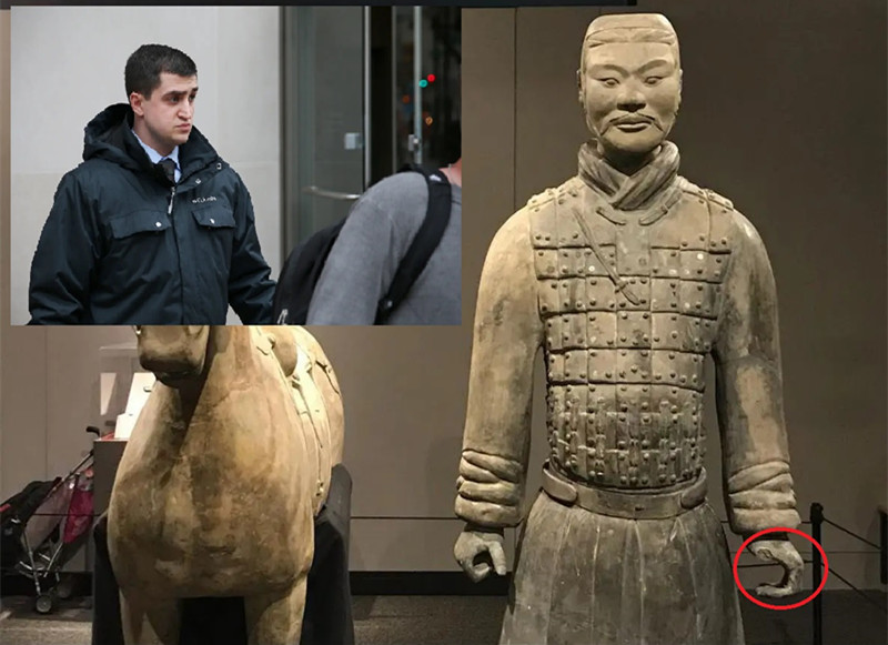 美国男子在掰断兵马俑拇指案中认罪 美检方放弃重判请求