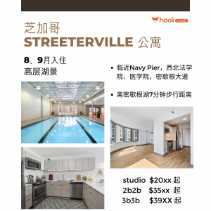 芝加哥Streeterville大楼公寓招租，靠近西北芝加哥校区